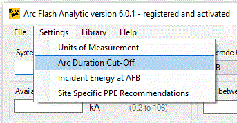 Arc Duration Cut-Off Dialog